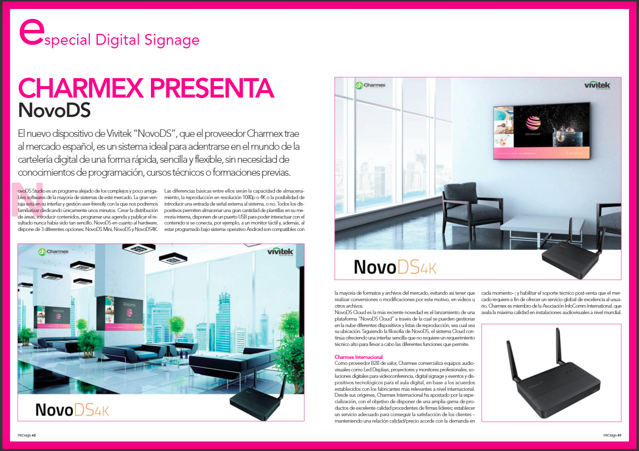 Especial Digital Signage: Charmex presenta NovoDS