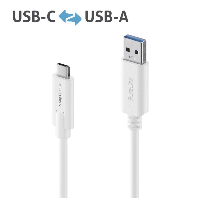 PURELINK CABLE USB-C A USB-A 3.2 5GBPS 2.0M BLANCO_0