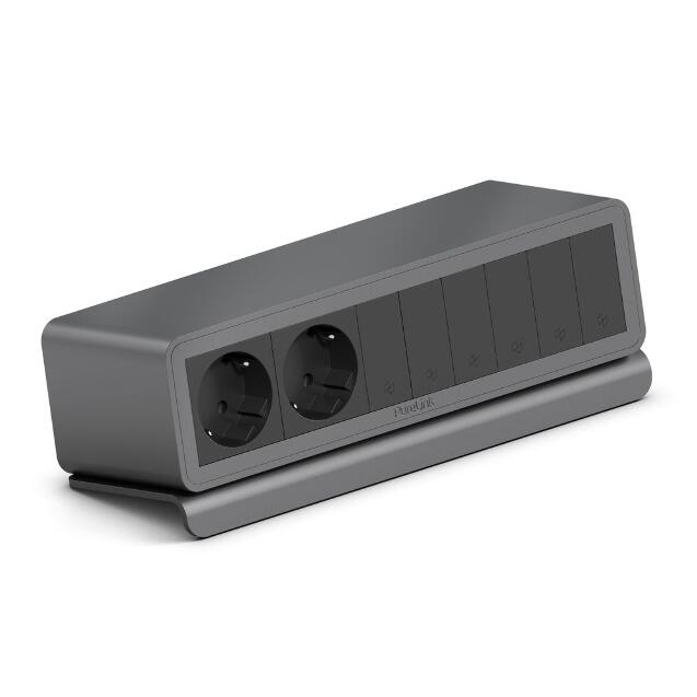 PURELINK CAJA MEDIAHUB2 10 SLOT, 2 SCHUKO, 6 SLOT LIBRES, GST18 GRIS_0