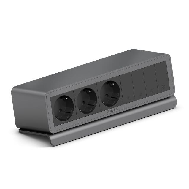 PURELINK CAJA MEDIAHUB2 10 SLOT, 3 SCHUKO, 4 SLOT LIBRES, GST18 GRIS_0