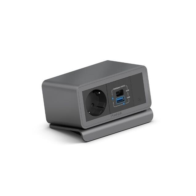 PURELINK CAJA MEDIAHUB2 5 SLOT, 1 SCHUKO, 2 USB POWER, 1 SLOT LIBRE GRIS_0