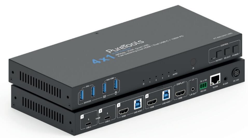 PURELINK SELECTOR KVM 4:1 HDMI/USB-C + 100W PD_0