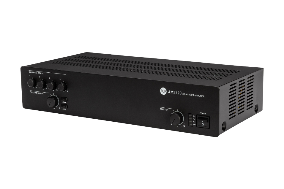 AMPLIFICADOR MEZCLADOR RCF DE 4+2 ENTRADAS 320 W AC 4 MIC/LINE PHANTOM ACTIVACIÓN VOX. PRIORIDAD_0