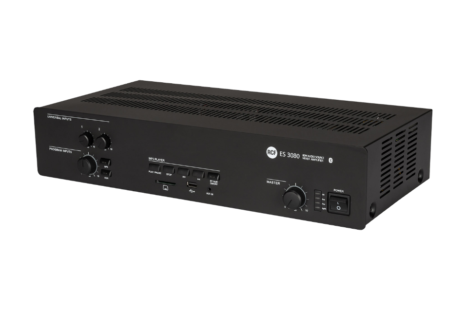 AMPLIFICADOR MEZCLADOR RCF DE 80 W CON USB TARJETA SD BLUETOOTH MP3 + 2 ENTRADAS + 1 ENTRADA AUX_0