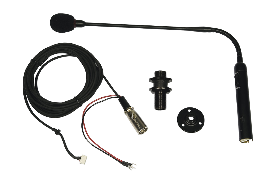 MICRÓFONO DE CUELLO DE CISNE MULTIFUNCIÓN RCF INTERRUPTOR CABLE XLR DE 3 M - CÁPSULA ELECTRET_0