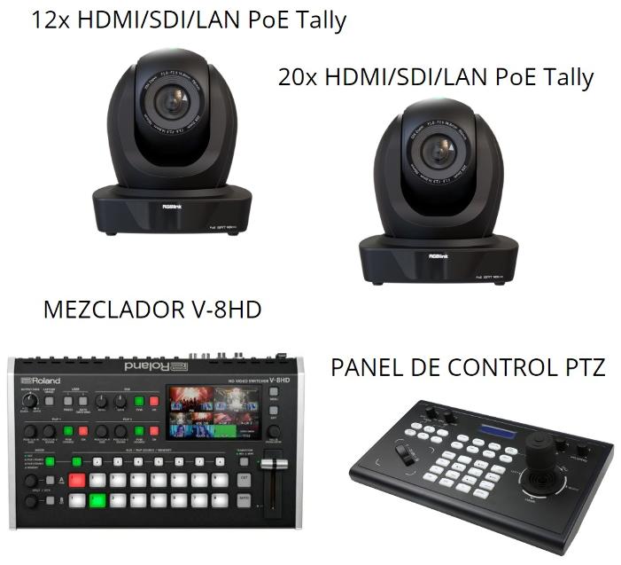 RGBLINK KIT CAMARAS 12X Y  20X HDMI/SDI/LAN POE, TALLY Y PANEL DE CONTROL Y ROLAND V-8HD_0